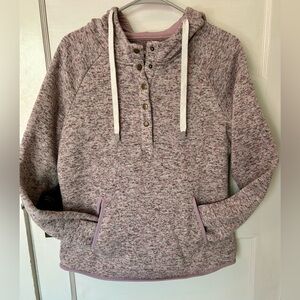 Thread & Supply Pink Funnel Neck Snap Up Hoodie